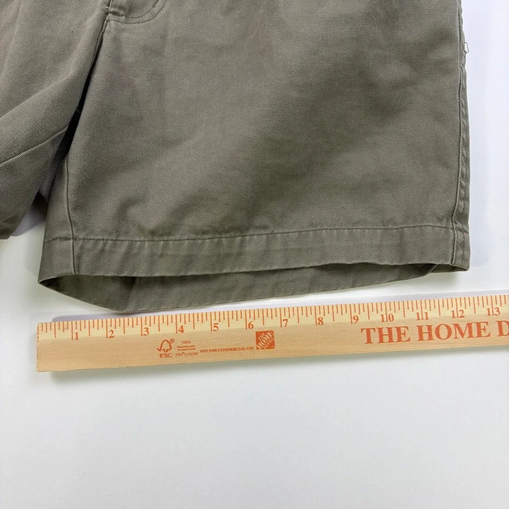 Vintage Banana Republic Pleated Chino Shorts Mens 34 Olive Green Cotton Twill